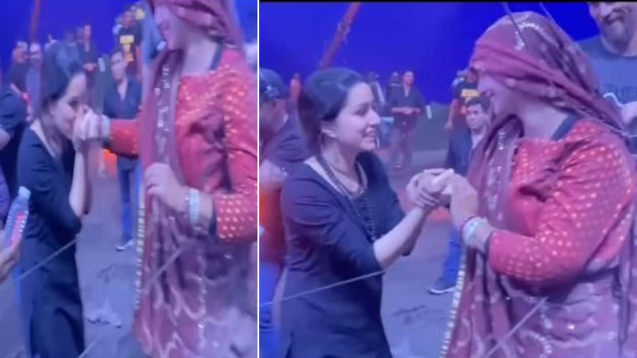 Stree 2 Shraddha Kapoor Kisses Female Stunt Performer Hand and Call Her Superwoman Viral Video on social media