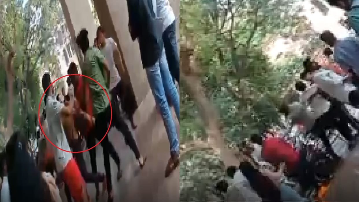 Fierce fighting between ABVP-NSUI workers over BJP membership form in Raipur