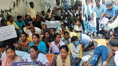 69000 शिक्षक भर्ती: भाजपा प्रदेश अध्यक्ष के आवास के बाहर धरने पर बैठे अभ्यर्थी, एक प्रदर्शनकारी हुआ बेहोश 69000 teachers recruitment: Applicants protest outside BJP state president home.