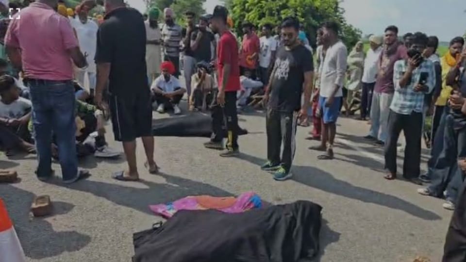 Four people including two children died in a car and bike collision in Moga
