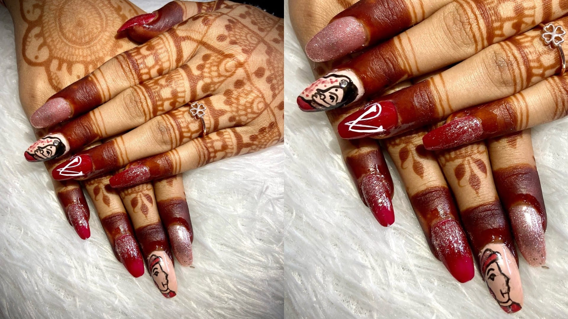 Hartalika Teej 2024 trendy Nail Art design for short and long nails