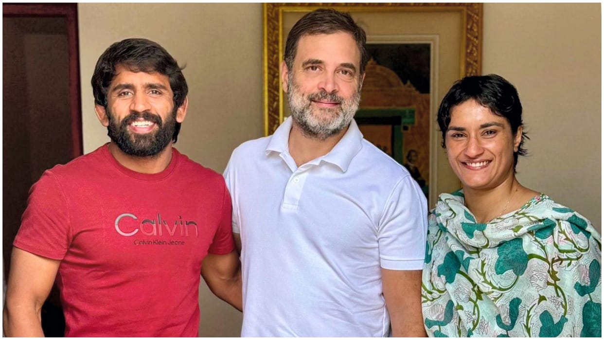 Northern Railway accepts resignations of Bajrang Punia and Vinesh Phogat after joining the Congress party