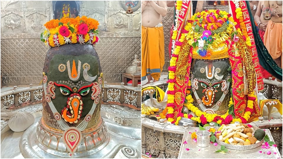 Baba Mahakal was seen in the form of Shri Ganesh in Bhasma Aarti...devotees kept looking at this form...