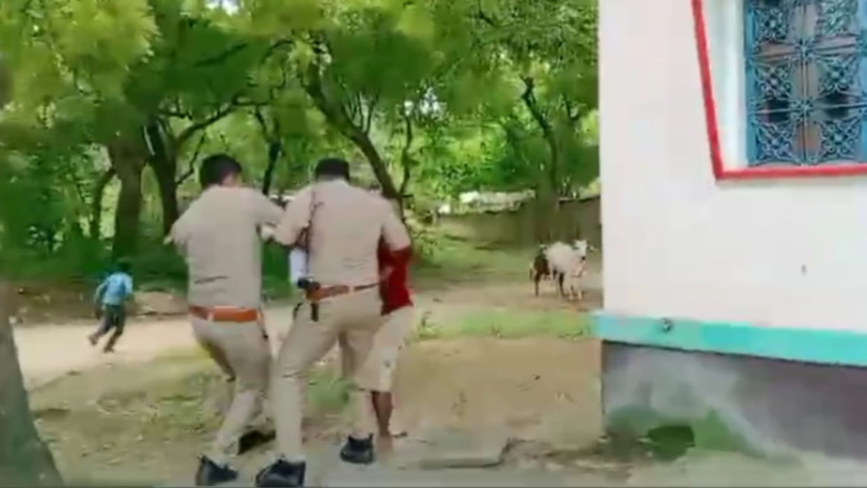 Video viral of PRV jawans who reached land dispute beat up youth in jaunpur