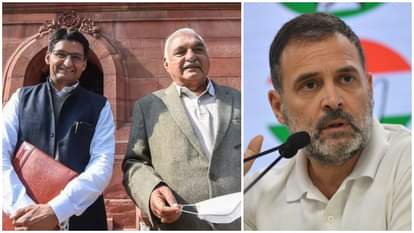 दीपेंद्र हुड्डा, भूपेंद्र हुड्डा और राहुल गांधी।