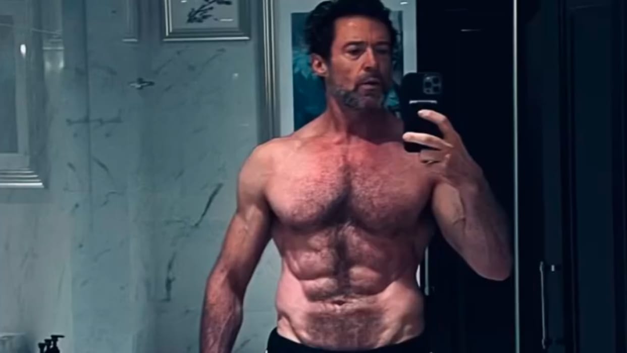 Actor Hugh Jackman showed abs before turning 56 user asked can we get a workout plan
