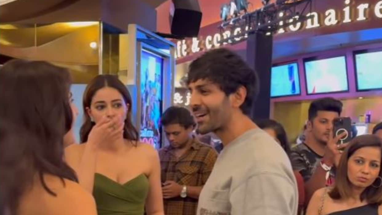 Kartik Aaryan Sara Ali Khan Hug each other Steals the Show on call me bae Ananya Panday Reaction Goes Viral