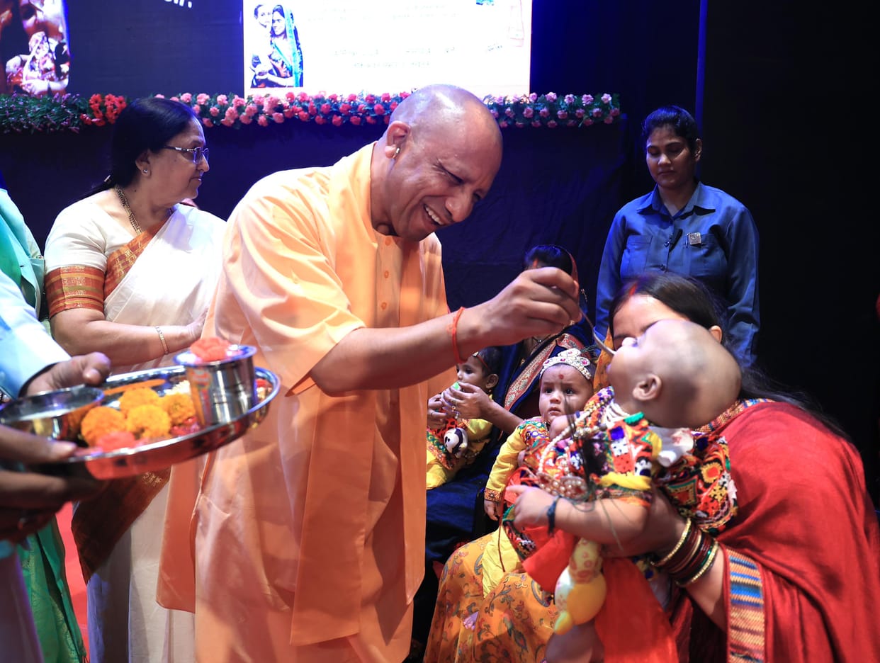 CM Yogi Adityanath starts Poshan maah in Uttar Pradesh.