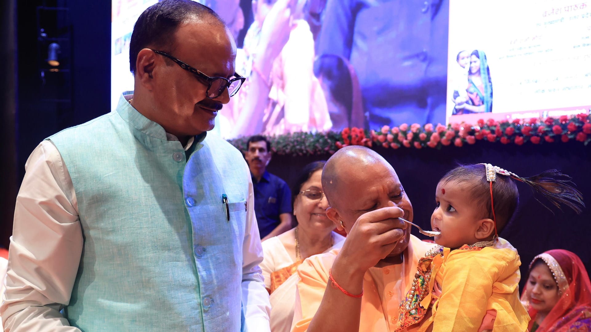 CM Yogi Adityanath starts Poshan maah in Uttar Pradesh.