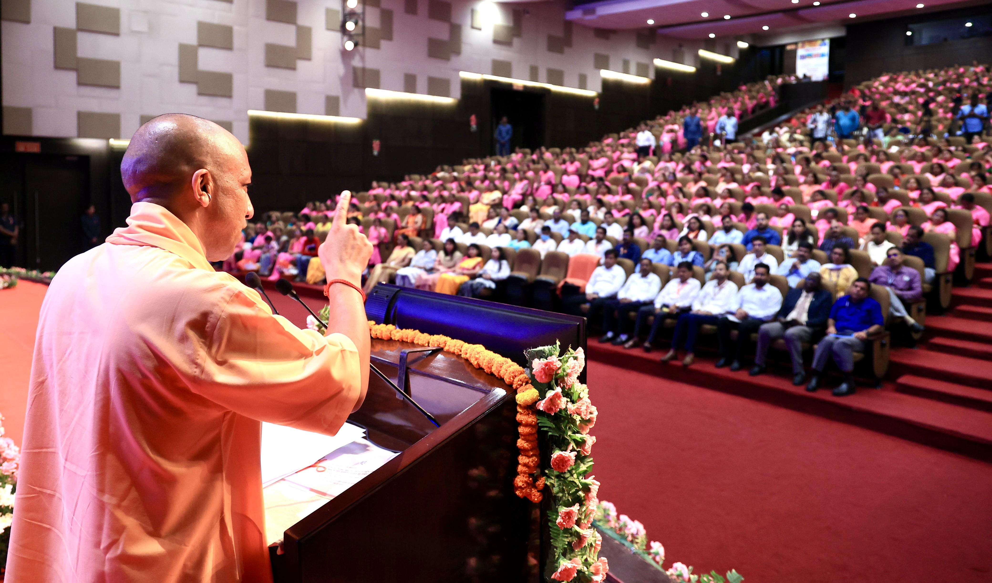 CM Yogi Adityanath starts Poshan maah in Uttar Pradesh.