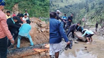 Boulders stones fell on Gangotri-Yamunotri and Badrinath highway people stranded due to closure of many places