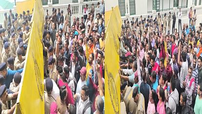 himachal jal rakshak protest in chaura maidan shimla