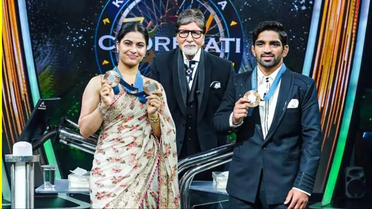 KBC 16 Amitabh Bachchan gave a witty reply to Manu Bhaker when she confessed her love for Shah Rukh Khan