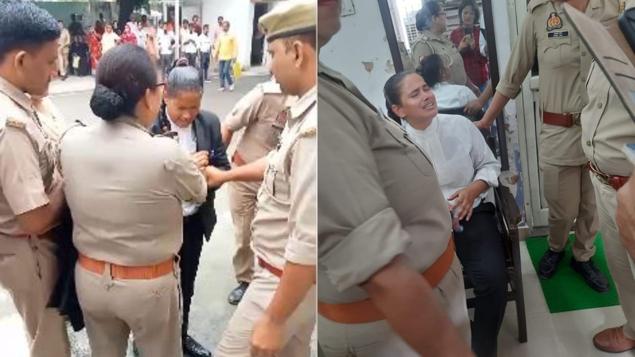 An alleged woman lawyer tried to commit suicide in SSP office Bareilly