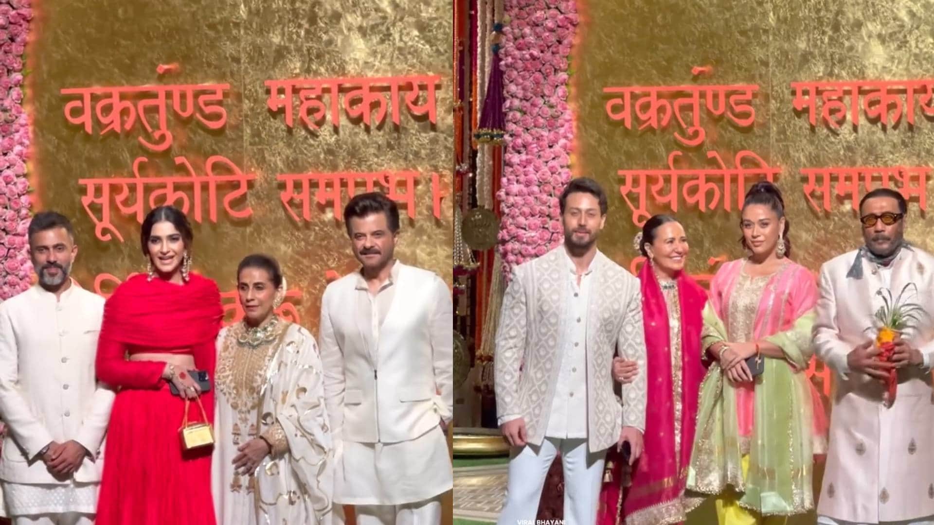 mukesh ambani Ganesh Chaturthi 2024 celebration saif ali khan aamir khan tiger shroff anil kapoor Suniel pics