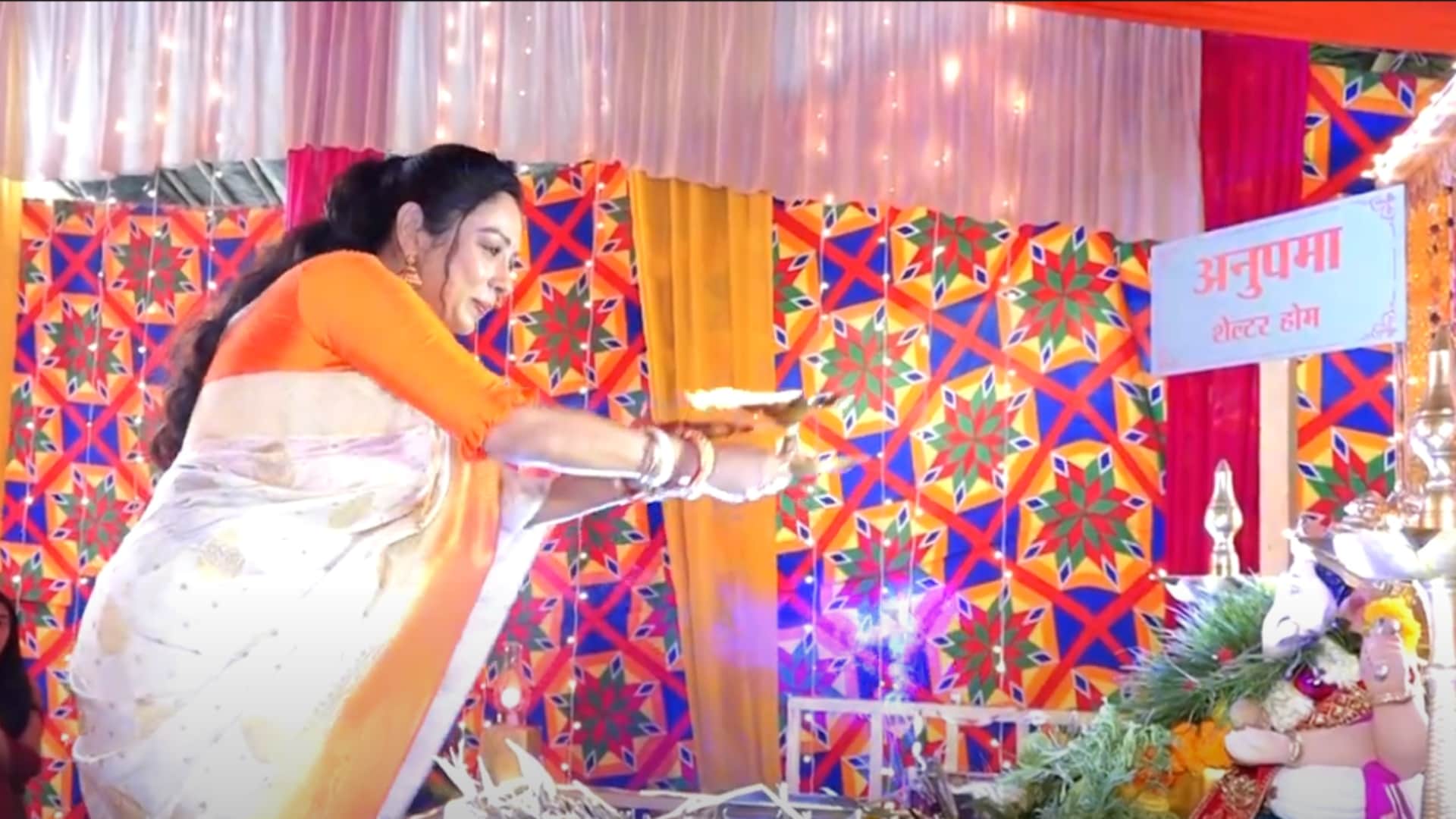 Ganesh Chaturthi Special Ganpati Sthapana at Rupali Ganguly Anupamaa Set and Yeh Rishta Kya Kehlata hai