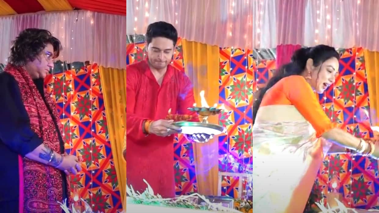 Ganesh Chaturthi Special Ganpati Sthapana at Rupali Ganguly Anupamaa Set and Yeh Rishta Kya Kehlata hai