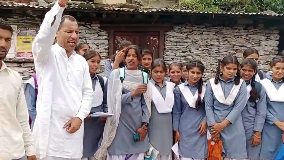 Students angry over irregularities in construction of college building in bhimtal