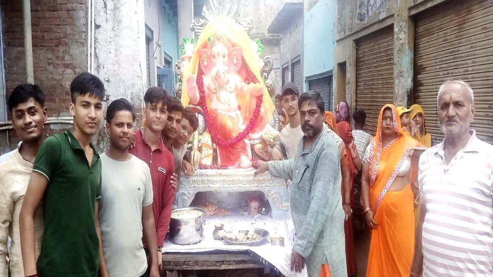 Gajanan sits in homes and temples on Ganesh Chaturthi