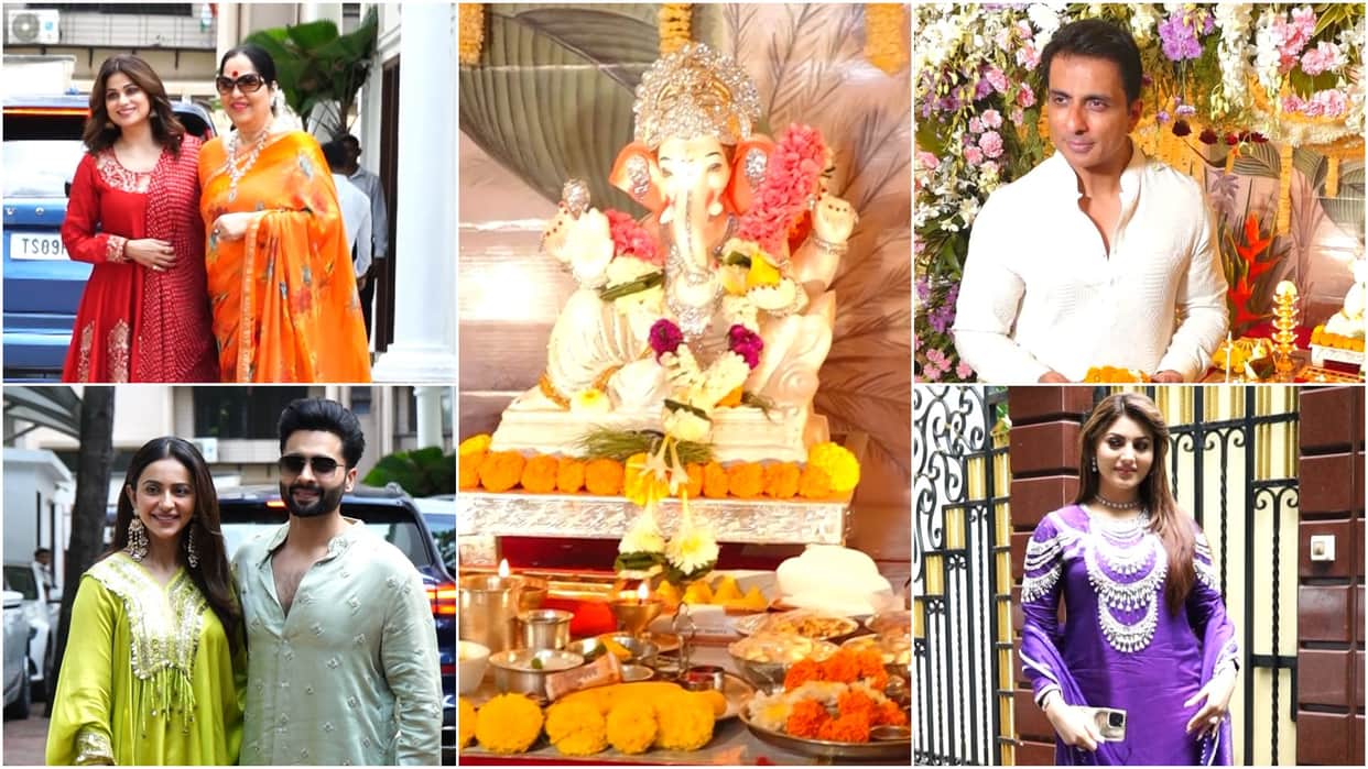 ganesh chaturthi shamita at shilpa shetty residence for pooja sonu sood perform aarati see celebs photos