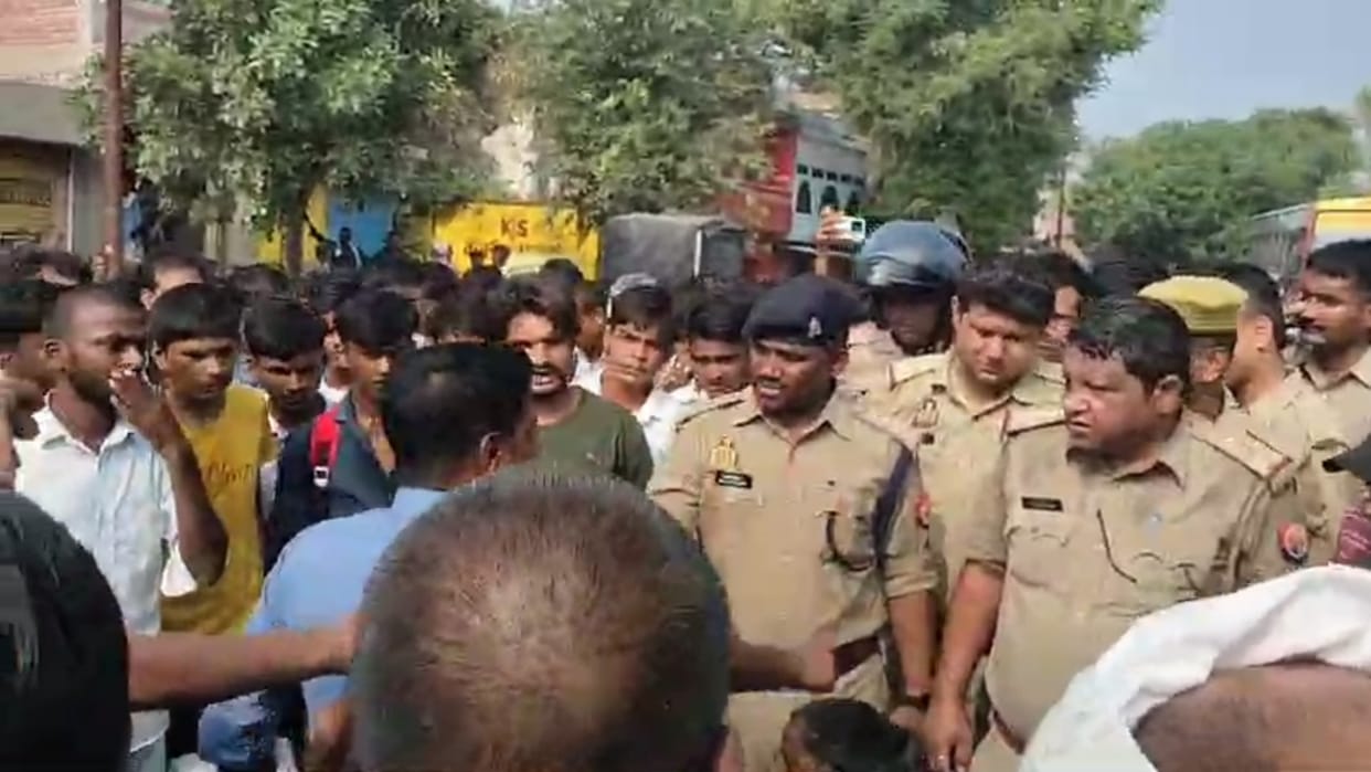 A truck trampled students in Salon in Raebareli.