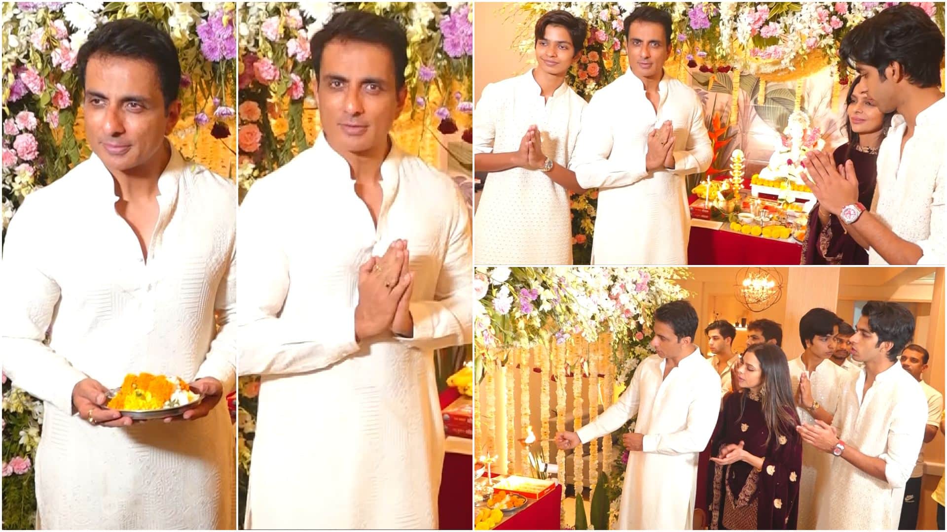 ganesh chaturthi shamita at shilpa shetty residence for pooja sonu sood perform aarati see celebs photos