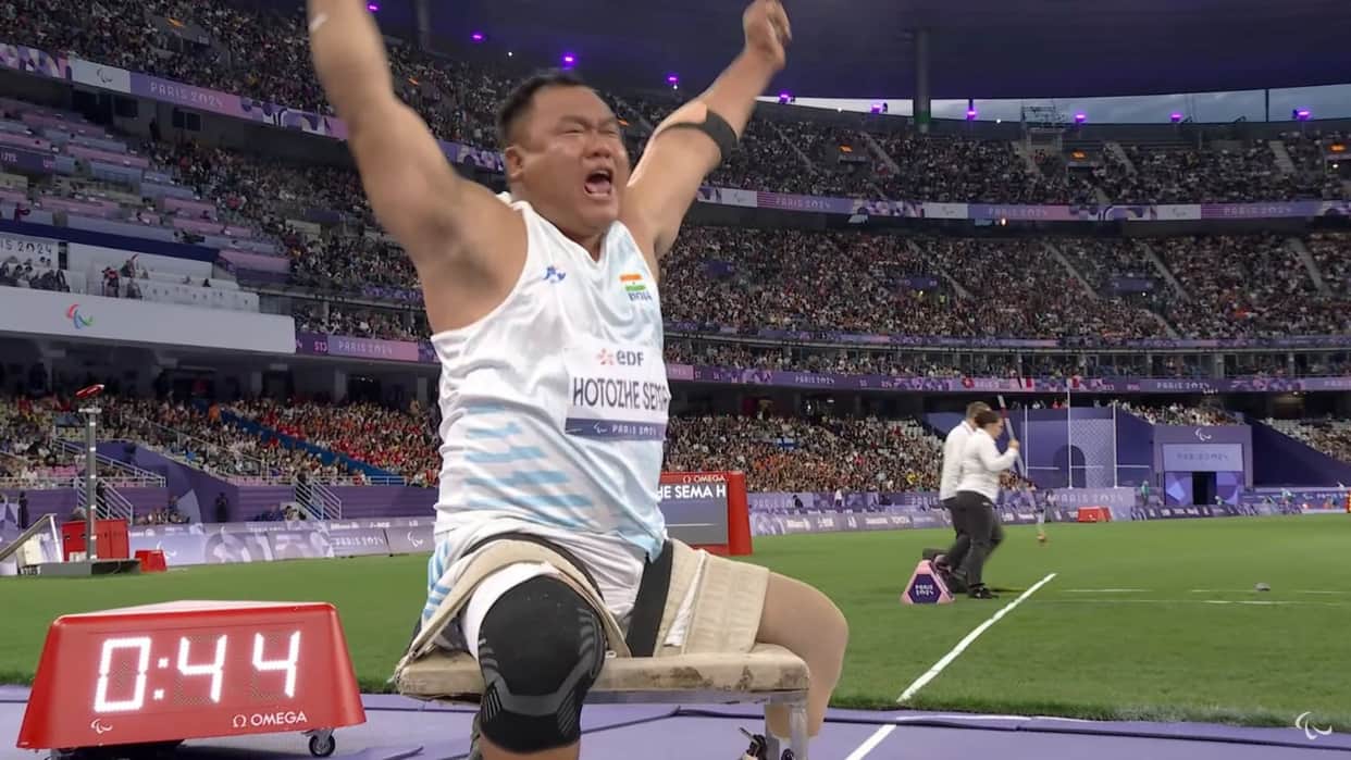 Paris Paralympics 2024 Men's Shot Put F57 Final Army Men Hokato Hotozhe Sema Bronze Medal