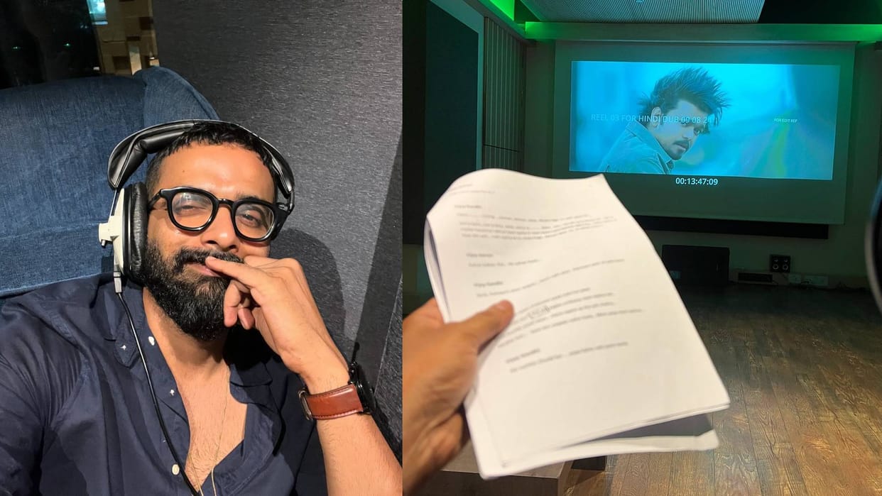 Gullak actor Vaibhav Raj Gupta dubs for vijay in greatest of all time aka goat hindi version drop dubbing pics