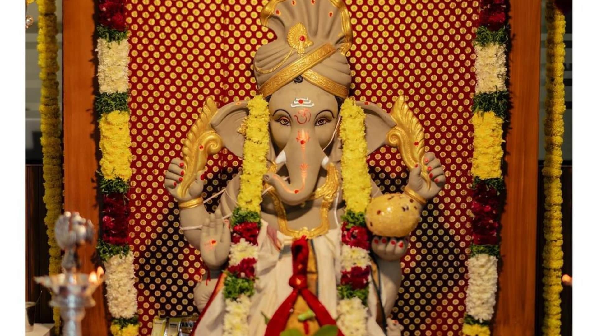 Pushpa 2 Allu Arjun Welcomes Lord Ganesha Home For Ganesh Chaturthi with Wife Sneha Reddy Shares lovely Photos