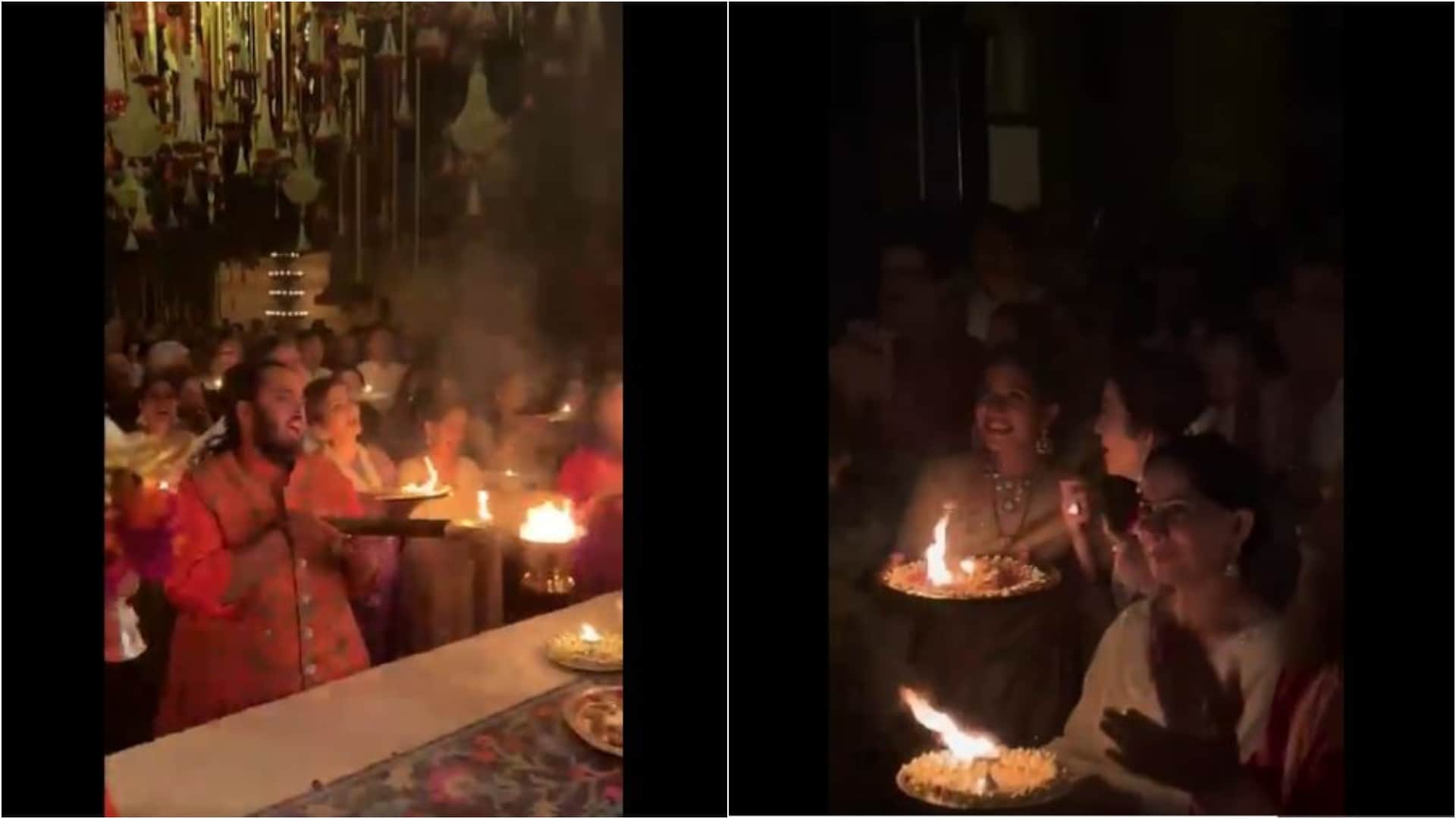 Anant ambani radhika merchant celebrate first ganesh chaturthi together ambani family celebrate ganesh utsav