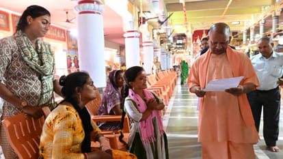 CM Yogi directed officials during Janta Darshan at Gorakhnath temple in Gorakhpur today