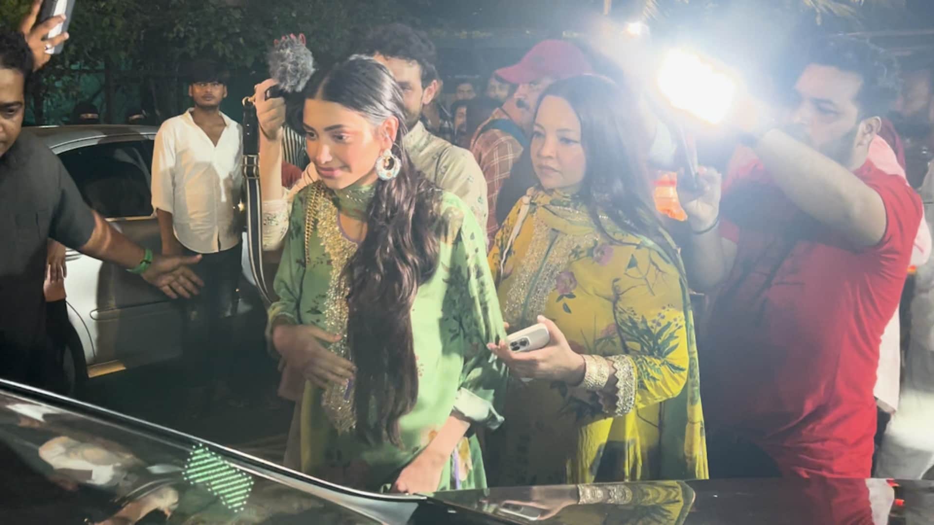 Sikandar actor Salman Khan Alana Panday with Mom and Husband seen at GANPATI VISARJAN