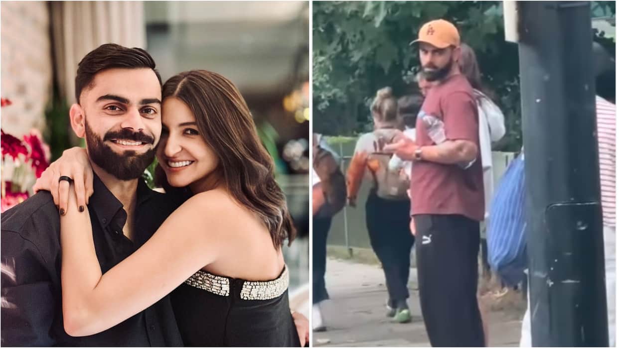 Anushka Sharma and virat kohli spotted at london streets with baby boy akaay video went viral