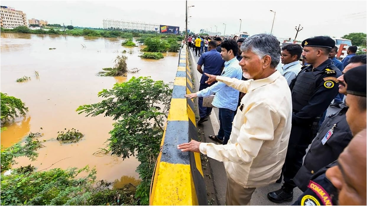 Andhra CM says Inflow into Budameru reduces, flood water expected to recede in Vijayawada