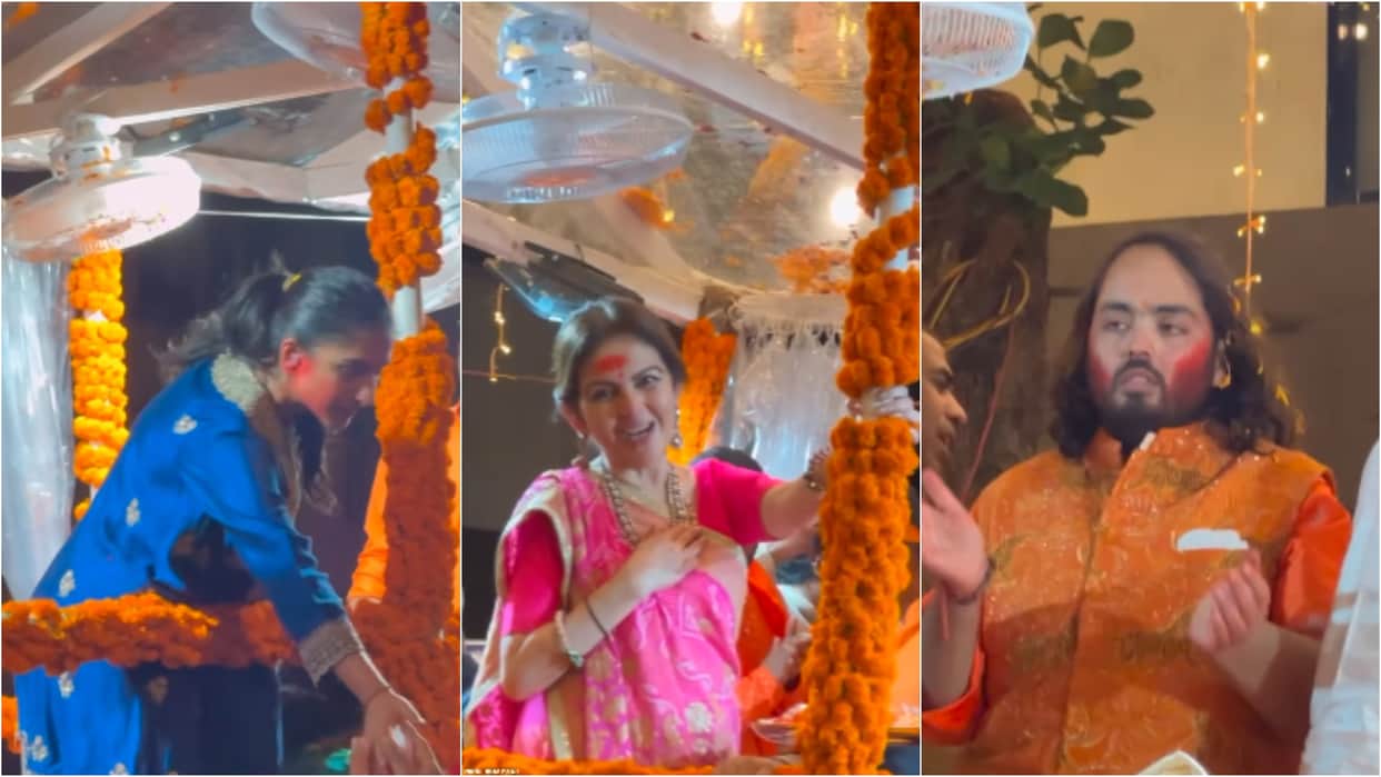 Anant Ambani and radhika merchant dancing in ganpati visarjan many celebrities participated