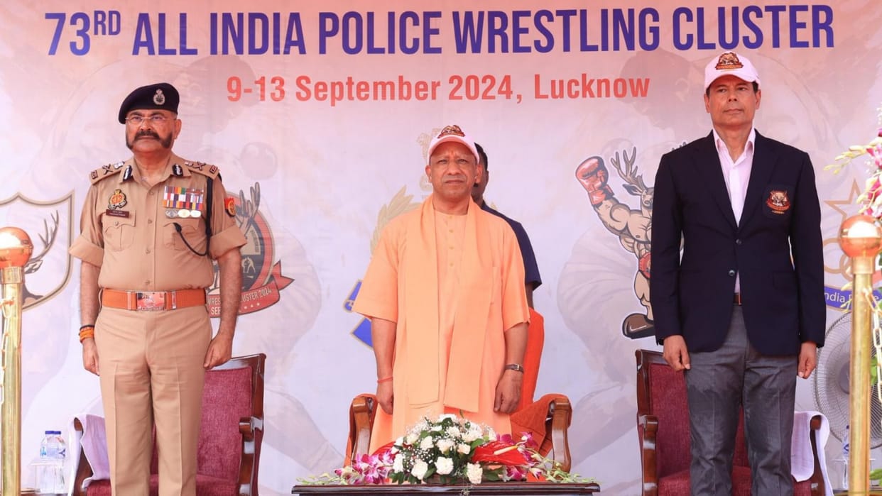 CM Yogi Adityanath in Police Wrestling Cluster.