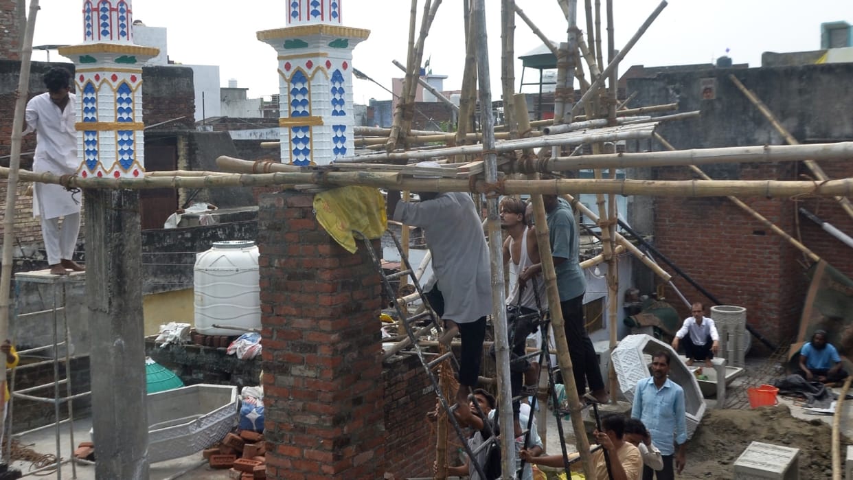 people created ruckus over construction was being done secretly in the religious place in bareilly