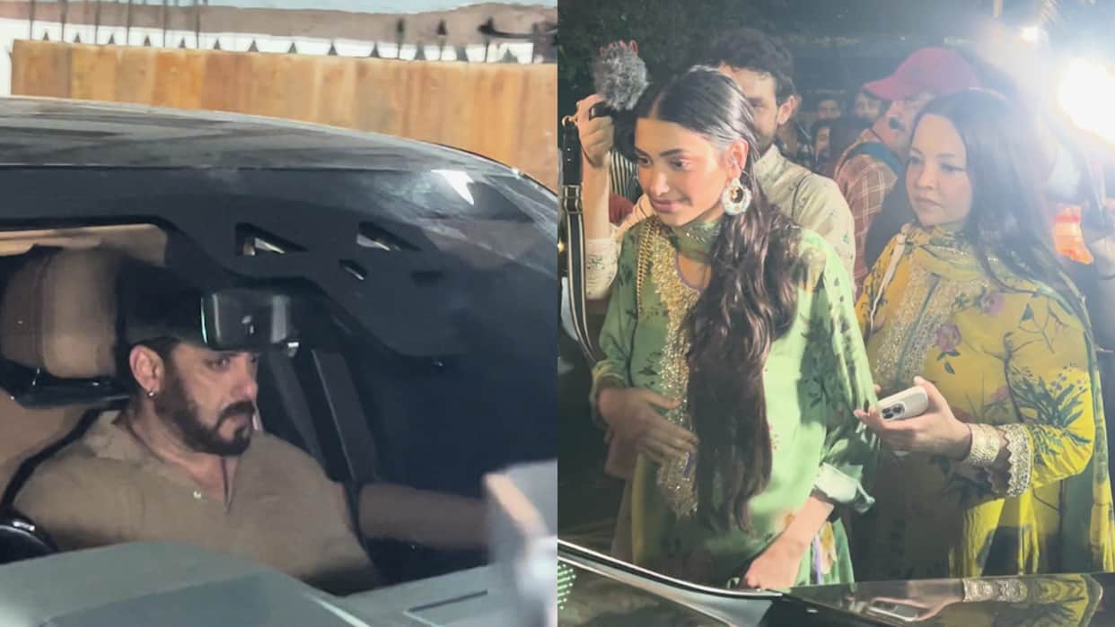 Sikandar actor Salman Khan Alana Panday with Mom and Husband seen at GANPATI VISARJAN