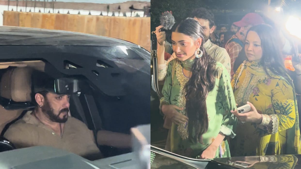 Sikandar actor Salman Khan Alana Panday with Mom and Husband seen at GANPATI VISARJAN