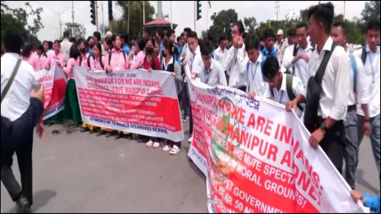 Manipur students stage protests over drone and missile attacks news in hindi
