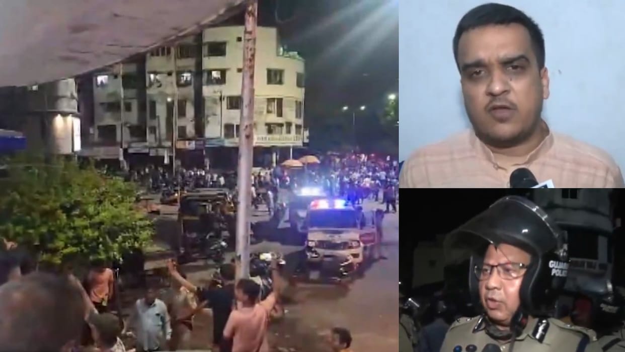 Surat Stone Pelting Ganesh Pandal sayedpura Area Gujarat Police Home Minister Harsh Sanghavi
