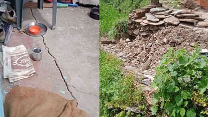 Heavy rain in Karnaprayag cracks appeared in eight houses of Bansoli village Chamoli Uttarakhand News