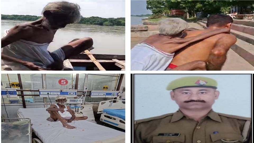 policeman saved life of man drowning in Yamuna in Agra