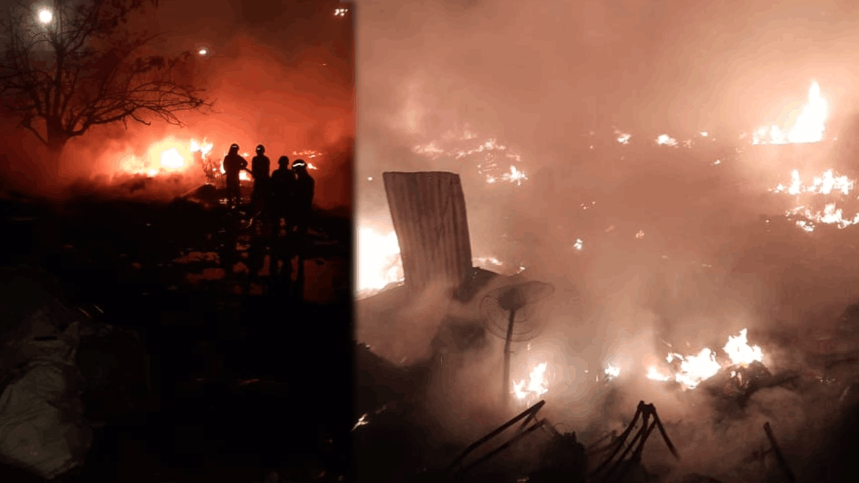 huge fire broke out in slums of Madanpur Khadar 11 fire engines reached