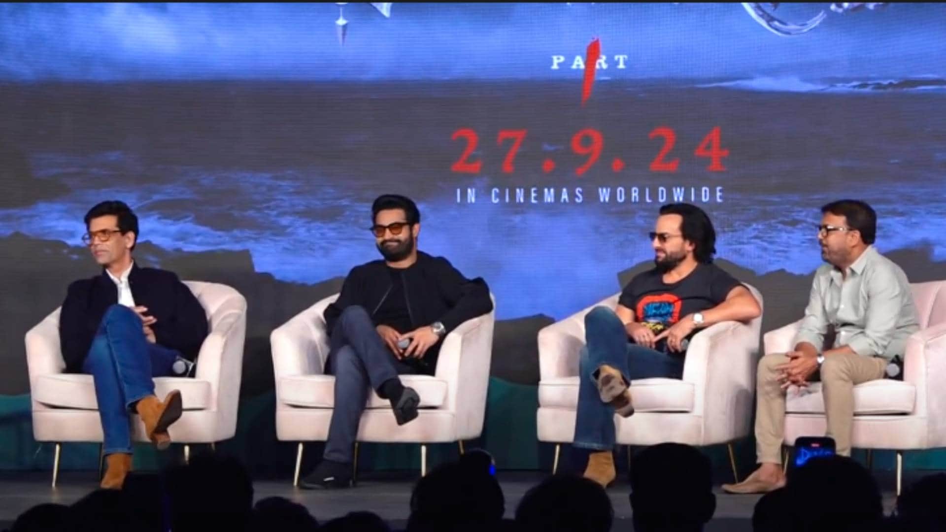 Devara Trailer released launch event jr ntr janhvi kapoor karan johar saif ali khan alia bhatt Koratala Siva