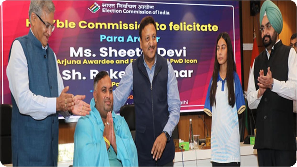 Election Commission of India announce Paralympian Archer Rakesh Kumar as ECI National Icon for PwDs