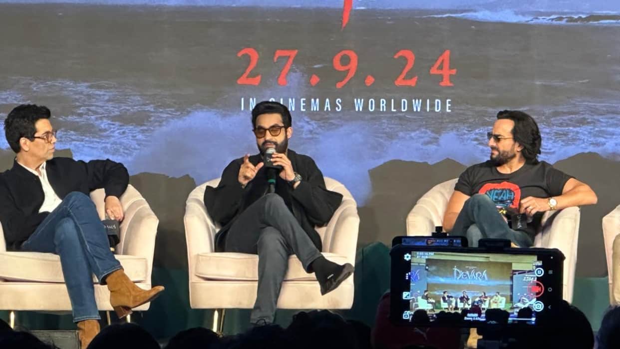 Manhandling of film journalists editor topic of discussion devara part 1 trailer launch Jr NTR Karan Johar
