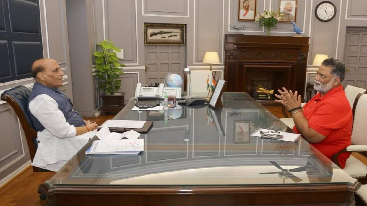 Bihar MP Pappu Yadav met Rajnath Singh urged to set up defense industrial corridor in Purnia