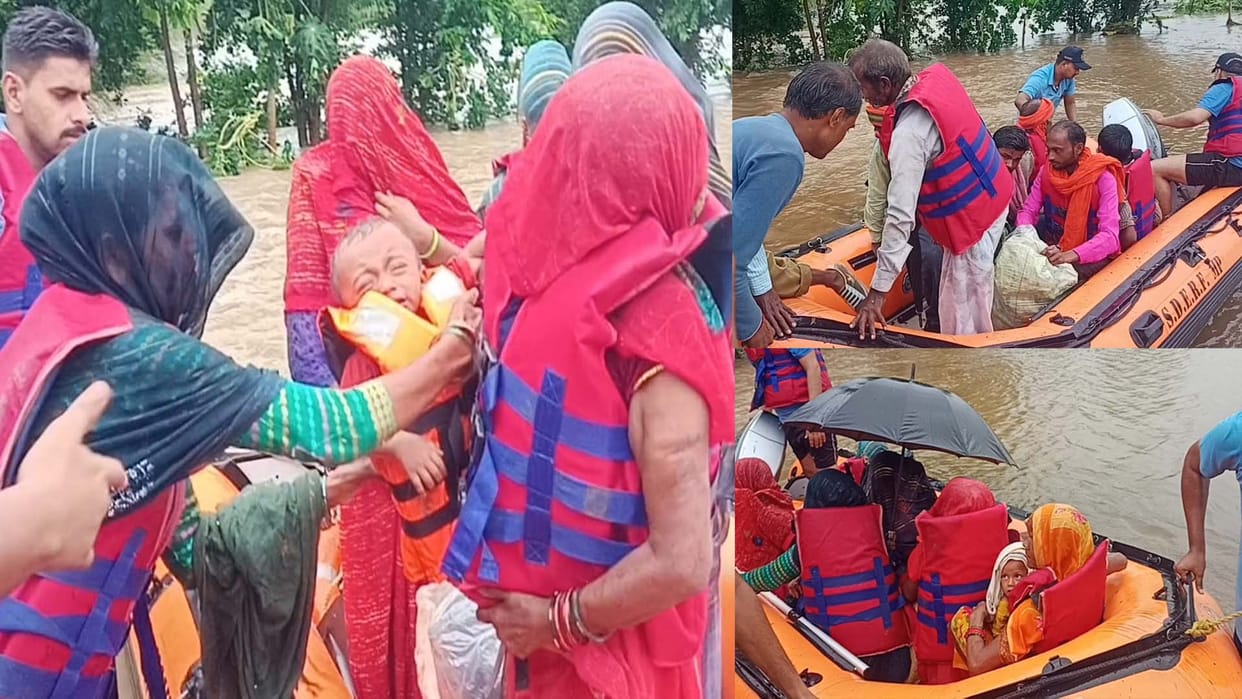 18 people trapped on the island of Dhasan river, rescued by SDRF