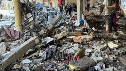 गाजा में हमले के बाद का दृश्य